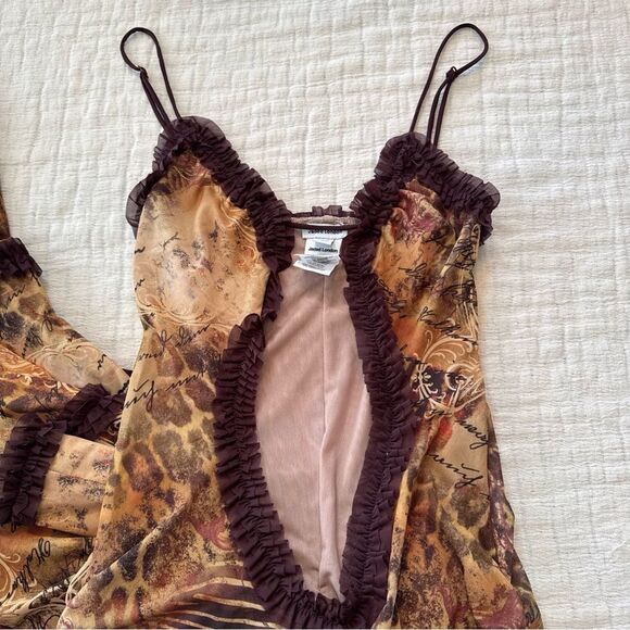 Jaded London Fatale Maxi Dress Open Neck Cut Out Sheer Floral Leopard Size 6 - Picture 7 of 9